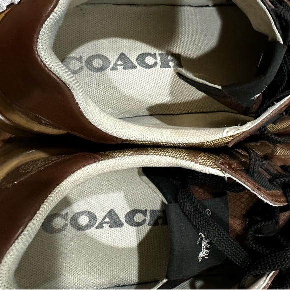COACH Men's City-sole, size 10, Signature Jacquard & Leather Court Sneakers - Picture 2 of 4